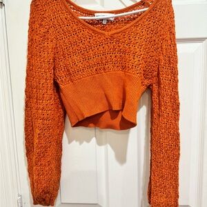 Knit Orange Cropped Sweater
